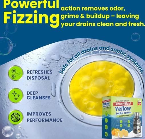 Yellow Bubble Cleaning Tablets – Deep Clean & More Foaming (24 pcs)